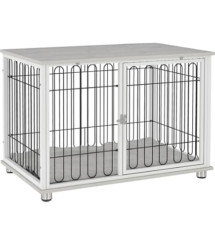 VEVOR 72" Dog Crate Furniture For 2 Dogs, Double Dog Crate Furniture With Double Sliding Doors
