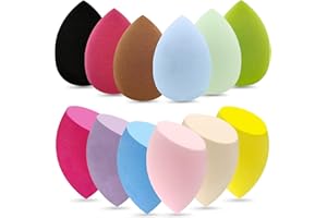 SCARTINK 12 Pieces Professional Makeup Sponge Set,Latex Free Flawless Soft Setting Face Puffs,Multicolor Beauty Sponge Blender Cosmetic Applicator for Powder,Liquid,Facial Makeup Tools