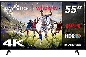 Smart Tech TV LED 4K UHD 55" (139 cm) Smart TV Whale OS-55UH02K- Molotov, Netflix, Prime Video, Disney+ HDR10 3xHDMI - 2xUSB -Dolby Digital+