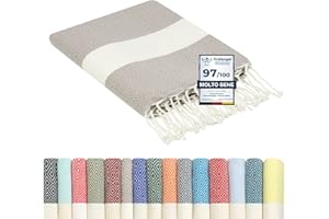 FLORA FURORA furora HOLIDAY Telo Mare Grande, cotone 100x200 cm | Telo Spiaggia antisabbia | Asciugamano Mare Fouta, frange e angoli - Pareo Donna Uomo Ragazzi | Pic Nic Beach Towel Coperta, lungo leggero