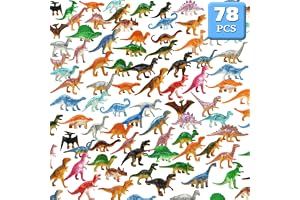 DOITEM Dinosaurieleksaker, minidinosauriefigur i plast inklusive T-rex, Stegosaurus, Monoclonius för barn, småbarn, dinosauri