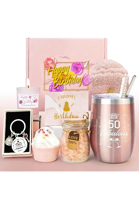 50. Geburtstag Dekoset – Rose Gold Tiara & Schärpe „50 & Fabulous“, Für Frauen