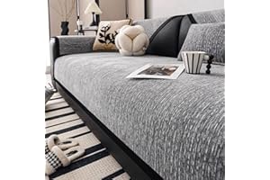 Yahbrra Anti Slip Sofa Uberzug: 1 2 3 4 Sitzer L Form Sofaüberwurf Weiche Chenille Hund Katze Sofaschoner Neue Universelle Couchbezug für Wohnzimmer (Grau,70 * 70cm)
