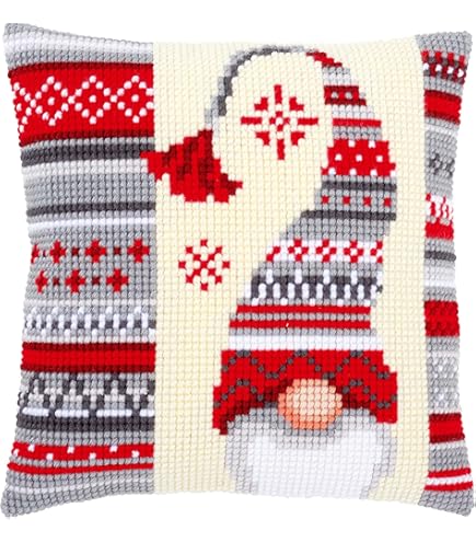 Vervaco Long Stitch Cushion Kit - Colourful Geometric | The Ribbon Rose