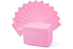 Annhua Dental Bibs 60 PCS Disposable Tattoo Bibs, 13" x 18" Waterproof Dentist Bibs 3 Ply Dental Sheets for Tattoo| Dental Clinic| Patient Feeding - Pink