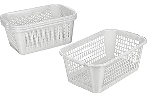 Kigima Aufbewahrungskorb 35x24x14,5cm 9L 4er Set – Allzweckkorb aus robustem Plastik (BPA-frei) – Aufbewahrungsbox für Küche & Bad – Haushaltskorb zur Aufbewahrung – Korb für Aufbewahrung – Granit