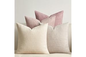Topfinel Kuddfodral 50x50 Rosa 4-delat set Chenille Kuddfodral Örngott Soffkudde Dekorativ Kudde Prydnadskudde Dekorativt Kud