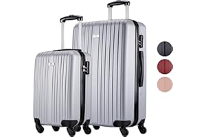 Slazenger Lot de Valise de Voyage 2 Pièces / 3 Pièces - Trolley Bagage à Main et Grande Valise - Set Valise Rigides en ABS - avec roulettes 360° et Serrure à Combinaison - Valise à roulettes