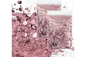 JAONLD Purpurina,100g Lentejuelas Purpurina Manualidades Purpurina Cara Festival para Pintura de Uñas de Resina,Manualidades,Joyería,Decoración(rosa oscuro)