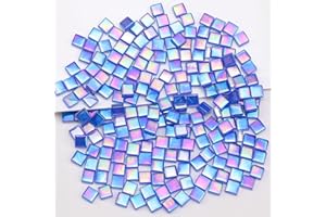 Yatinkim 170g Mosaikfliesen Basteln Bulk DIY Buntglas Mosaiksteine Glasstücke Haus Fotorahmen Handgefertigt Schmuck Art Dekoration Untersetzer Geschenk Marineblau