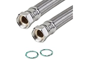 STABILO SANITAER Sani-Flex - Manguera blindada flexible (DN25, 1" a ambos lados, trenzado de acero inoxidable)