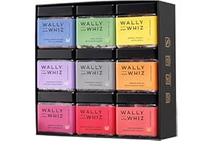 ‎WALLY AND WHIZ Wally and Whiz - The Rainbow Box - Dänische Gourmet Weingummis - Süßigkeiten Box mit Fruchtgummis - 9 Dosen à 140g - Geschenke mit Geschmack - Vegane Glutenfrei Allergenfrei Süßigkeiten - 1260g