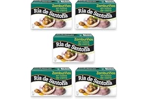 VEMOSA Zamburiñas en Salsa de Vieira Ría de Santoña Pack de 5 Latas de 111grs - Disfruta de su calidad y sabor en cada bocado, con una receta tradicional y artesanal que realza cualquier plato.