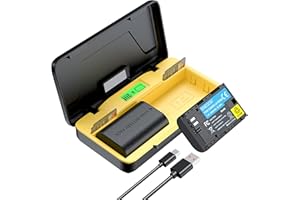 ENEGON LP-E6NH 20 W Dual-akumulatorowy zestaw do szybkiego ładowania (2 x 3000 mAh) kompatybilny z Canon EOS 5D, 6D,7D, 60D, 70D, 80D, 90D, XC10, XC15, R, R5, R6, R7, wyświetlacz LCD