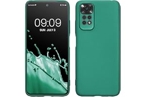 kwmobile Carcasa Compatible con Xiaomi Redmi Note 11 / Note 11S Funda - Funda Ultrafina de TPU con Bordes elevados - Verde metálico