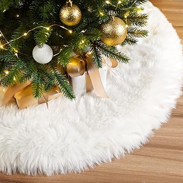 Boomrok Jute BESPORTBLE Kerstboomdeken | Jute Linnen Boomrok | Voor Onder De Kerstboom | Feestelijke Decoratie | Maat M Kerstboom Afdekking Feestelijk Patroon
