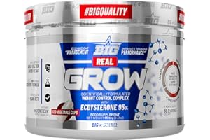BIG - Real Grow - Ecdisterona - Beta Ecdisterona 100% Natural 120 Cápsulas - Masa Muscular, Recuperador Muscular - Formulación basada en "El Secreto Ruso" de Atletas Olímpicos - 95% Pureza - Vegano