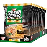 Nissin Ramen Premium - Tonkotsu, 10er Pack, luftgetrocknete Instant-Nudeln japanischer Art mit authentischem "Tonkotsu"-Gesch