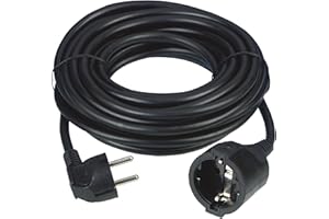 REV 0016100514 przedłużacz, kabel przedłużający z wtyczką kątową 10 m, 3680 W, czarny