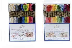 DMC – Surtido de hilos molidos especiales 117MC – Colores florales y indispensables – 100% algodón – 48 madejas de 4 metros | Hilo de bordar, ideal punto de cruz