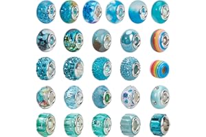 NBEADS 54 Pezzi Perline Europee in Stile Misto e Colori con Strass, Foro Grandi Europee Perline, Perline in Resina Acrilica per Fai da Te Creazione di Gioielli Collana Braccialettoi Orecchini