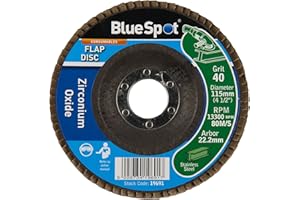 BLUE SPOT TOOLS Blue Spot 19691 Oxyde de Zirconium Grain 40 Disque à lamelles, Noir, 115 mm, 11,4 cm 1/