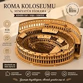 AlgWoodDesign Roma Koloseumu Ahşap Maket Seti 458 Par&ccedil;a &ndash; DIY Miniat&uuml;r Diorama Tarihi Mimari Koleksiyoner Modeli