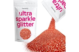 Hemway Ultrafein/Extra Fine Sparkle Glitter 100g 3,5 Unzen Cosmetic Sicher 1/128" - Red Holographic