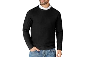COOFANDY Herren Pullover Langarm Strickpullover mit Rundhals Feinstrick Business Pullover Knitted Sweater Männer Casual Sweatshirt