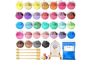 CLCIOSIS 32 Colores Pigmentos De Color Para El Polvo De Fundición, Pintura Para El Polvo De Fundición, Mica Polvo Para Jabón Bomba De Baño Vela Cosmética Sombra De Ojos Esmalte De Uñas