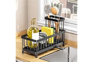 ARSTPEOE Sponge Holder for Kitchen Sink,Kitchen Sink Organizer Countertop Rustproof 304 Stainless Steel,Soap Dispenser Organizers and Storage Essentials,1 Pcs