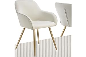 TecTake® Chaise Moderne en Velours Côtelé - Fauteuil Scandinave avec Accoudoirs et Pieds en Acier Élégant