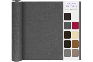 HOCOXW Patch de Réparation Cuir 160x40cm, Simili Cuir Autocollant-Rouleau Adhesif Cuir-PU Patch Cuir Auto-adhésif Rénovation pour Canapé, Siège de Voiture, Sacs à Main, Vestes, Meubles.(Gris Foncé)