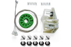 MYBA-S 1 juego de reparación de elevalunas + 10 clips, parte trasera izquierda | 51357140589 + 51411973500