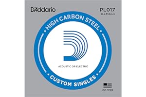 D'Addario PL017 0.017 Plain Steel Single String for Guitar