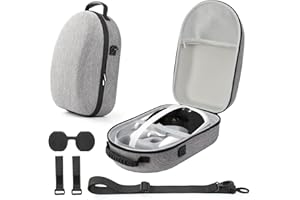 OKESYO Meta Quest 3 Bolsa de transporte con asa/correa para el hombro/correa de hebilla/funda protectora de lente, gran capacidad Meta Quest 3 Case, Quest 3 Accesorios, Resistente a Golpes Eva Rígida,