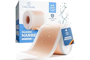 ‎COOL MEDIC COOLMEDIC® Narbenpflaster 4×300 cm | Medizinisches Silikonpflaster zur Narbenpflege & sichtbaren Narbenreduktion nach Kaiserschnitt & OP uvm | Wiederverwendbar, atmungsaktiv & wasserdicht (300cm)