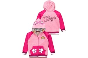 PAW PATROL Sweter dziewczęcy | Skye Zipper Hoodie | brokatowa bluza z kapturem dla dzieci