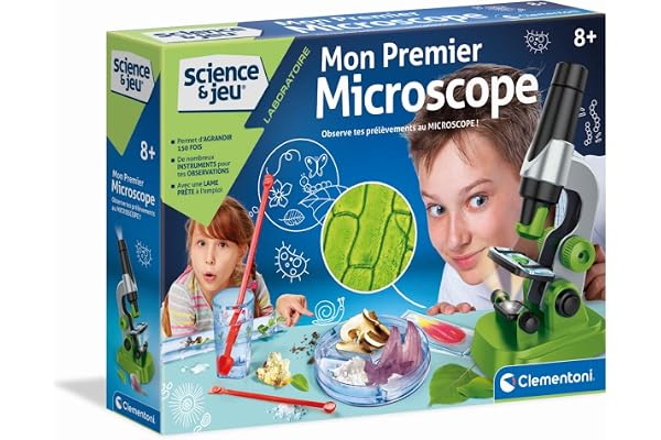 Clementoni - 52510 - Science et Jeu - Laboratoire - Mon Premier Microscope - Jeu Scientifique pour Enfants à partir de 8 Ans et Plus - pour l'Observation - Fabriqué en Italie