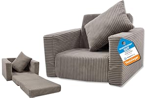 Odolplusz Kindersessel klappbar | Kindersofa Mini-Sessel Kinderstuhl Kuschelsessel | Kindermöbel für Kinderzimmer | (Beige aus Cord)