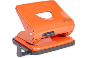 Rapesco 1362 825 Perforatrice à 2 Trous en Métal, Capacité de 25 Feuilles, Orange