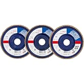 Bosch Professional 3 Adet Flap Disk Seti X431 Standard for Metal, &Ccedil;elik ve Paslanmaz &Ccedil;elik Taşlama i&ccedil;in, D&uuml;z, 125 mm, Kum Kal