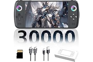 XIXIMENG M27 Console Portatile Console di gioco portatile 31000+ Giochi,30+ Emulatori,Sistema EmuELEC,1024*600P Schermo IPS da 7 pollici console di videogiochi retrò,30+ Lingua,3000mAh,Plug and Play (128G)