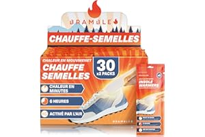 Bramble - Semelles Chauffantes - Semelles chauffantes pour Chaussures et Bottes - Activation par l'air et sans Odeur - Jusqu'à 10 Heures de Chaleur