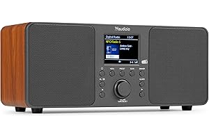 Audizio Genua DAB Radio mit Bluetooth – Stereo DAB Plus Radio mit Fernbedienung, 60 Speicherplätze, Auto Scan, Line-Out, USB, Ideal für Zuhause und Unterwegs, Einfache Bedienung - Dunkelgrau