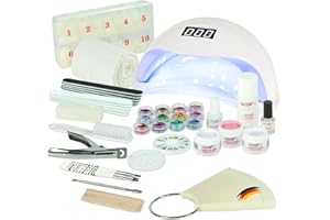 NAILS FACTORY Gelnägel Starterset Weiß - Nagelset für Anfänger - Gelnägel Nagelstudio Set mit LED UV Lampe, Nailart & Zubehör - Gel Nägel Set - Made in Germany