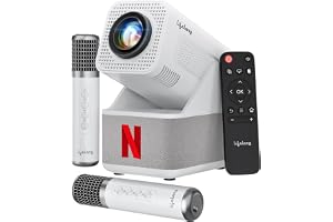 Lifelong Electronics ROAR Projector with 2 Mics | Booming 20W Speakers | Cricket Commentary, Karaoke Party & Room Cinema | 1080P & 4K Ultra HD Support | All Android OTT Apps | Ultra Bright 150” Screen