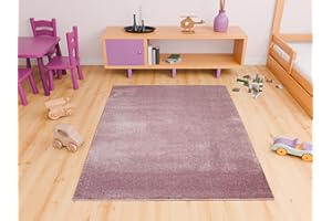 ‎AKCILA AKCILA Lima rechteckig Lila Wohnzimmerteppich 120x170 cm, Kinderzimmer Kurzflor Teppiche Mädchen, Jungen, Kids Carpet, Spielteppich Kinder Babyzimmer Tepich, Teppich Schlafzimmer,Teppiche Gegend