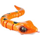 QIPOPIQ Fat Snake Squeeze Toy, Realistic Rubber Snake Fake Snakes Toy Retractable Tongue Sound Simulation Interactive Cat Toys Halloween Prank Scary Gag Gif