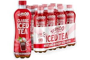 TY.PHOO Typhoo • Iced Tea • Classic Flavour • 500ml x 12 • Ready-to-Drink Ice Tea • Lightly Sweetened • Made with Northumbrian Spring Water in the UK • Low Calorie